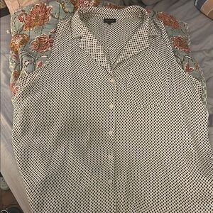 Black and White Polka Dot Sleeveless Blouse